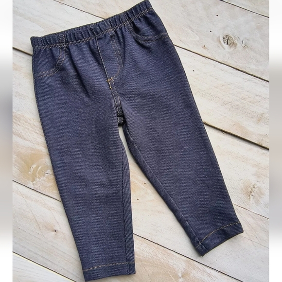 Carter's 2pc Pant Set With Ruffle Striped Tank Top Bodysuit Orange Blue 12 Month - Picture 5 of 5